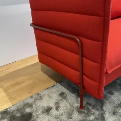 Sofa Alcove Lowback Stoff Credo Red Chili Rot Gestell Japanese Red Rot Pulverbeschichtet