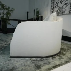 Sofa Alfred Bezug Stoff Empoli N. 930 Extra Grau Gestell Massivholz Füße Metall Brüniert Schwarz