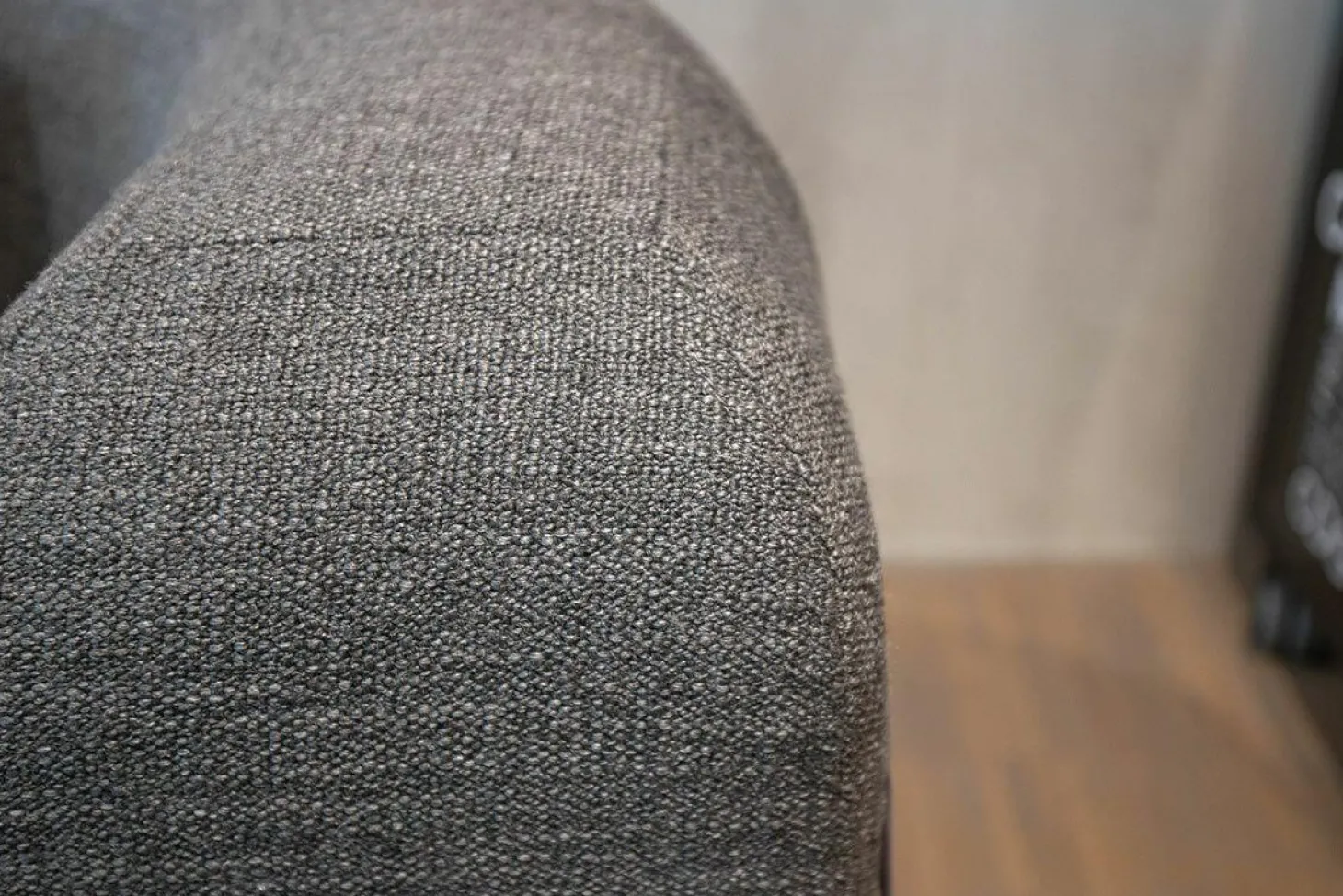 Sofa All Together Stoff 4448-99 Grau Meliert Inklusive Hocker Stoff 4473-98 Dunkelgrau