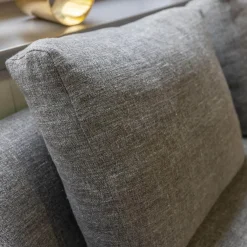 Sofa Andes Bezug Stoff Gent Grau Füße Pulverbeschichtet Schwarz Grau