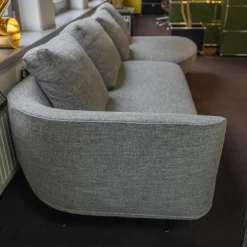 Sofa Andes Bezug Stoff Gent Grau Füße Pulverbeschichtet Schwarz Grau