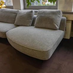 Sofa Andes Bezug Stoff Gent Grau Füße Pulverbeschichtet Schwarz Grau