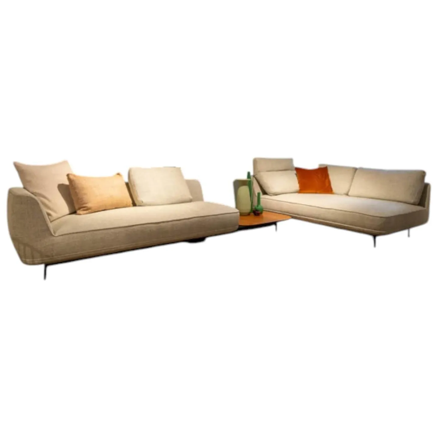 Sofa Andes Stoff Montana Spring Beige Gestell Black Grey Schwarz Pulverbeschichtet