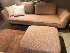 Sofa Andes Stoff Ravenna Fire Rosa Metallfüße Schwarz Grau Pulverbeschichtet Inklusive Hocker Und Kissen