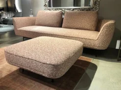 Sofa Andes Stoff Ravenna Fire Rosa Metallfüße Schwarz Grau Pulverbeschichtet Inklusive Hocker Und Kissen