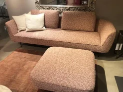 Sofa Andes Stoff Ravenna Fire Rosa Metallfüße Schwarz Grau Pulverbeschichtet Inklusive Hocker Und Kissen