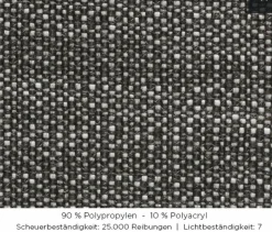 Sofa Atlante Outdoor Stoff Bambú A6 Grau Schwarz Gestell Brüniert