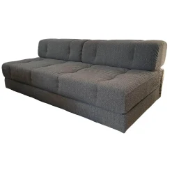 Sofa Atrium Stoff Spellbound Silver Mist 093 Grau Füße Schwarz Mit Schlaffunktion