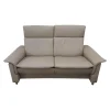Sofa Aurora Hoch Leder Paloma Mushroom Grau Braun Creme Fuß Stahlbein Rund 8 Chrom