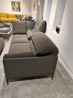 Sofa Avalanche Stoff 8078 Tabak Anthrazit Füße Schwarz Feinstruktur Inklusive Hocker