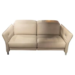 Sofa Avantgarde 965 Bezug Leder 43 210 Pearl Beige Kufe Hochglanz Mit Motorischer Sitz Und Rückenverstellung