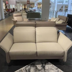 Sofa Avantgarde 965 Bezug Leder 43 210 Pearl Beige Kufe Hochglanz Verchromt