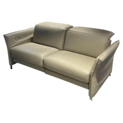 Sofa Avantgarde 965 Leder 43 210 Pearl Beige Grau Kufe Verchromt Mit Funktionen