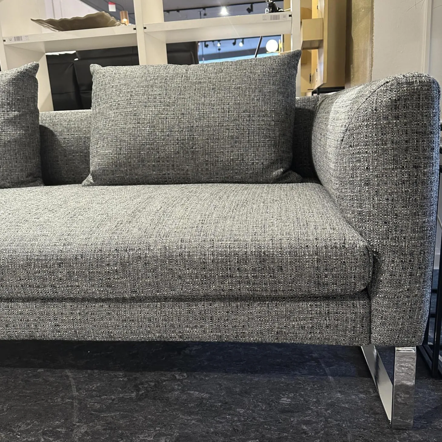 Sofa Avola Stoff Prime Anthrazit Grau Gestell In Chromkufe