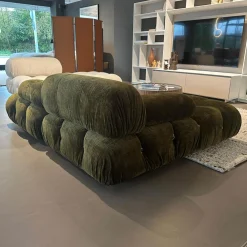 Sofa Camaleonda Stoff 400 Enia Olivgrün Extra Grün Füße Buchenholz Natur Inklusive Hocker
