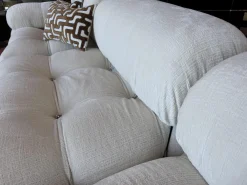 Sofa Camaleonda Stoff Enia Elfenbeinweiß mit Hocker