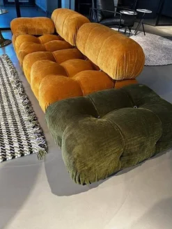 Sofa Camaleonda Stoff Enia Curry Orange Füße Massivholz Inklusive Hocker Stoff Enia Olivgrün Grün Und Beistelltisch Turm