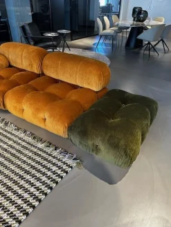 Sofa Camaleonda Stoff Enia Curry Orange Füße Massivholz Inklusive Hocker Stoff Enia Olivgrün Grün Und Beistelltisch Turm