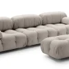 Sofa Camaleonda Stoff Magnolia Perlgrau Untergestell MDF Füße Buche Natur