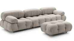 Sofa Camaleonda Stoff Magnolia Perlgrau Untergestell MDF Füße Buche Natur