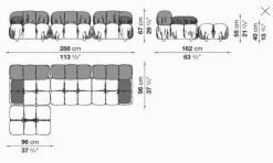 Sofa Camaleonda Stoff Magnolia Perlgrau Untergestell MDF Füße Buche Natur