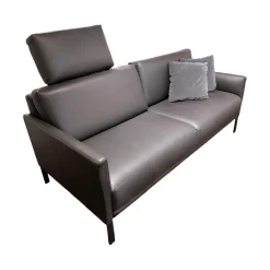 Sofa Cara Leder 38 110 Verkehrsschwarz Schwarz Metallspange Stahl Pulverbeschichtet Schwarz Inklusive Niedriger Kopfstütze