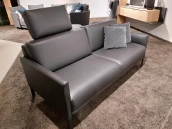 Sofa Cara Leder 38 110 Verkehrsschwarz Schwarz Metallspange Stahl Pulverbeschichtet Schwarz Inklusive Niedriger Kopfstütze