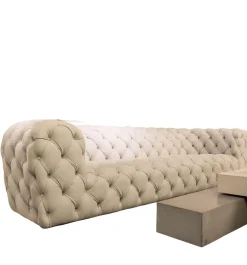 Sofa Chester Moon Leder Kashmir Nuage Grau