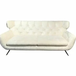 Sofa Chira Stoff Shaun White Weiß Füße Metall 839 Schwarz Matt