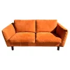 Sofa Classic 970 Leder Velvet 516 Orange Braun Kufe 2 Buche 136 Schwarz Gebeizt