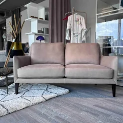 Sofa Coco Reines Anilin Leder Java Basalt Füsse Holz Wengefarbig Gebeizt