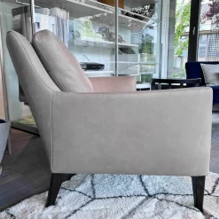Sofa Coco Reines Anilin Leder Java Basalt Füsse Holz Wengefarbig Gebeizt