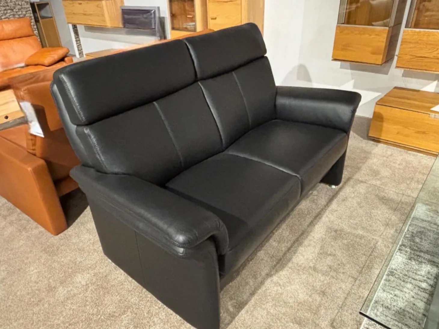 Sofa Colorado Leder Rodeo 9110 050 Schwarz Metallfuß M03