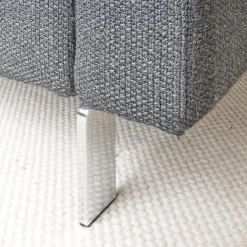 Sofa Conseta Bezug Stoff 5010 Anthrazit Schmalfuß Chrom Bodenfrei Inklusive 2 Kissen