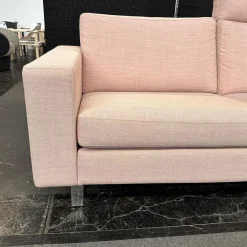 Sofa Conseta Bezug Stoff A0316 Canvas 100 614 Rosa Metallkufe Verchromt Inklusive Kopfstütze