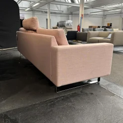 Sofa Conseta Bezug Stoff A0316 Canvas 100 614 Rosa Metallkufe Verchromt Inklusive Kopfstütze