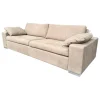 Sofa Conseta Leder 683 Taupe Beige Rahmenfuß Verchromt Füllungen Luftzellen Inklusive Armlehnenkissen