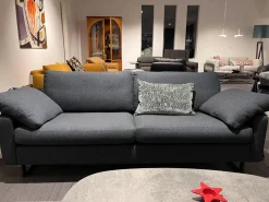 Sofa Conseta Stoff 11025 Deep Ocean Blau Schmalkufe Lack Firmamentblau Inklusive Kissen