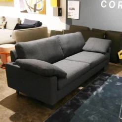 Sofa Conseta Stoff 11025 Deep Ocean Blau Schmalkufe Lack Firmamentblau Inklusive Kissen