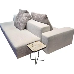 Sofa Crossline Stoff Porto 101 Creme Weiß mit 3 Kissen