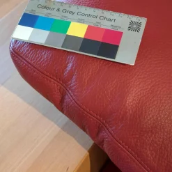 Sofa Cubus Leder Rustica Rot Armlehne Buche mit Kissen