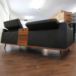 Sofa Deep Space Leder Jumbo 5662 22 Dunkelbraun Nussbaum