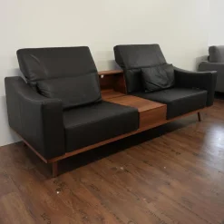 Sofa Deep Space Leder Jumbo 5662 22 Dunkelbraun Nussbaum