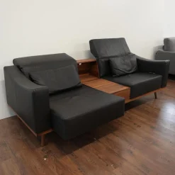 Sofa Deep Space Leder Jumbo 5662 22 Dunkelbraun Nussbaum