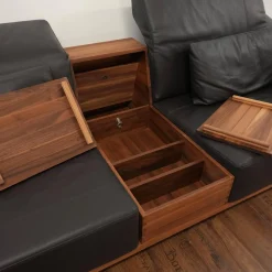 Sofa Deep Space Leder Jumbo 5662 22 Dunkelbraun Nussbaum