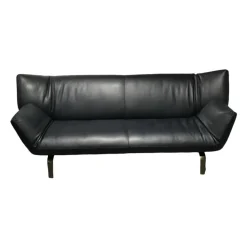 Sofa Devon 3-Sitzer Leder 14410 Raffino 130 Dragonfly Schwarz