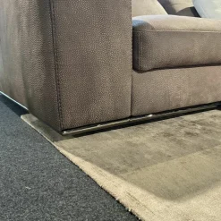 Sofa Dolcevita Leder 4 Piumone Vintage Grigio Graubeige Gestell Metall Verchromt Schwarz