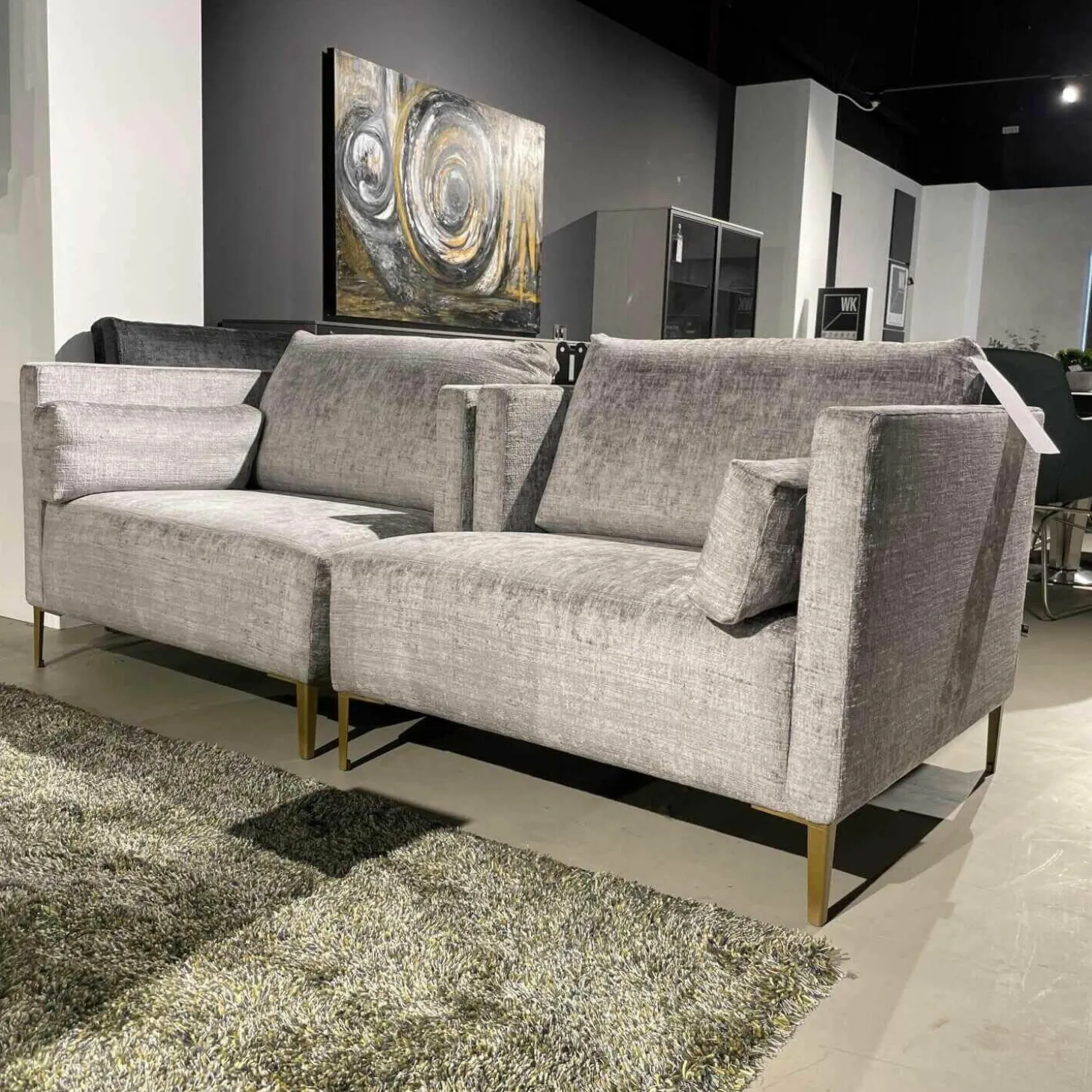 Sofa Doppelsitzer Seat Indigo Stoff 23092 Mit 2 Zierkissen