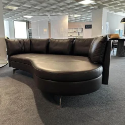 Sofa DS-167 Leder Select 2477 Cigarro Braun Füße Edelstahl Poliert Rücken Umlaufend Verschiebbar