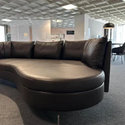 Sofa DS-167 Leder Select 2477 Cigarro Braun Füße Edelstahl Poliert Rücken Umlaufend Verschiebbar